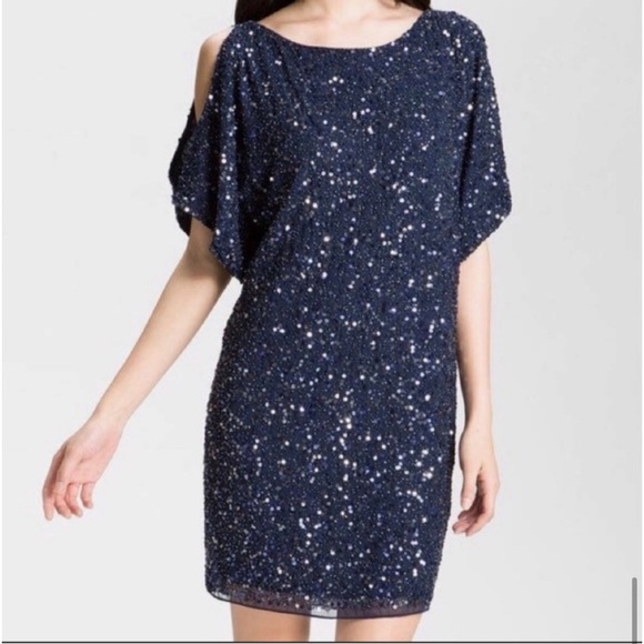 Aidan Mattox Sequin Cold Shoulder Dress Size 2 - Picture 7 of 8